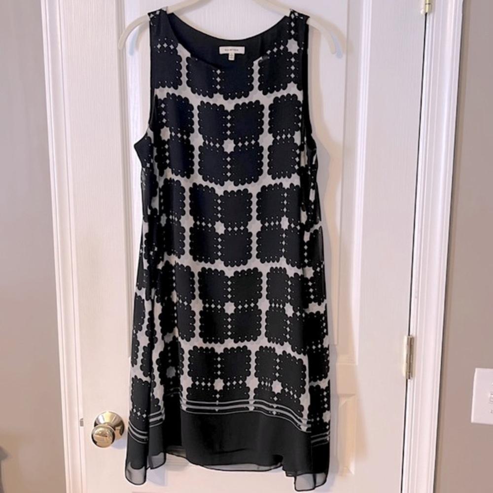 Max Studio A-line Shift Dress Black and Grey Size L